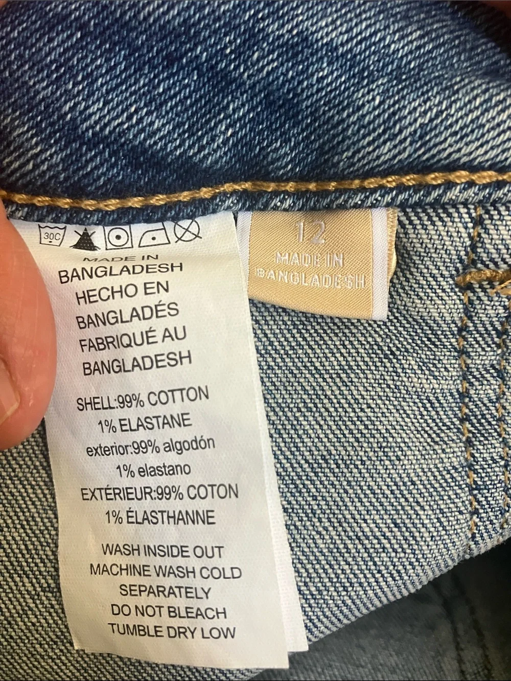 Michael Kors Denim Gold Button Front Skirt Sz 12